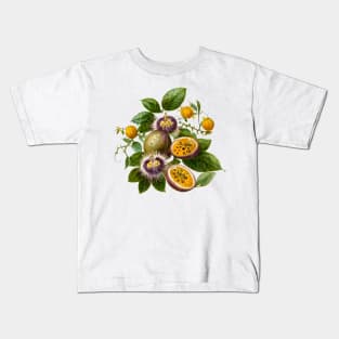 Botanical Passionfruit Lilikoi Illustration Kids T-Shirt